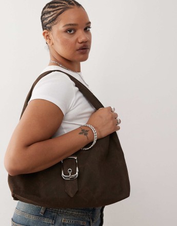 Weekday shoulder bag with buckle detail in mole