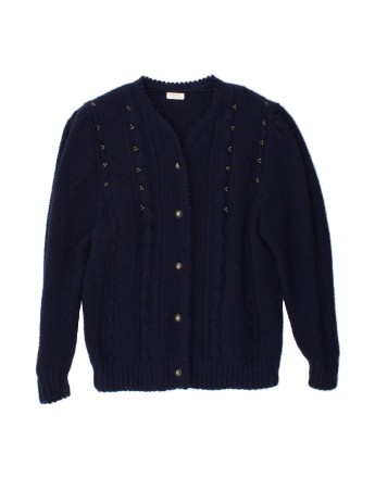 Vintage Cardigan Sweater UK 14 Large In Blue