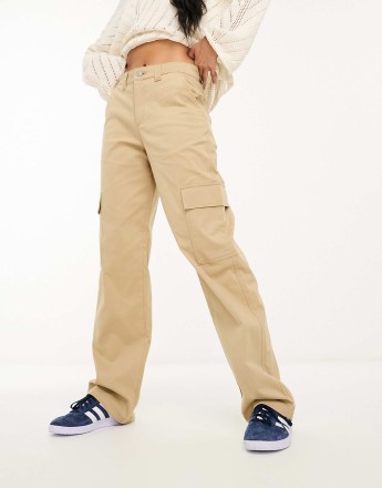 JJXX straight leg cargo trousers in beige