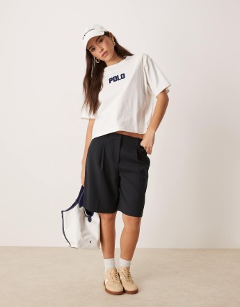 Polo Ralph Lauren boxy fit logo t-shirt in white