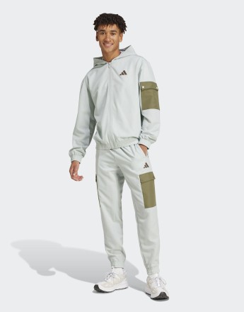 adidas performance Sportswear woven cargo track suit in wonder silver