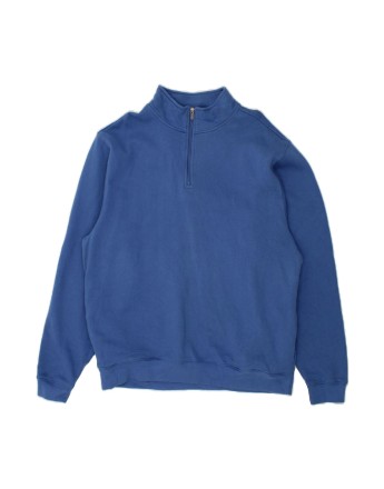 Vintage L.l.bean Zip Neck Sweatshirt Jumper Large In Blue