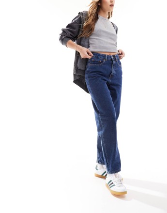 JJXX Lisbon mom jeans in dark blue wash