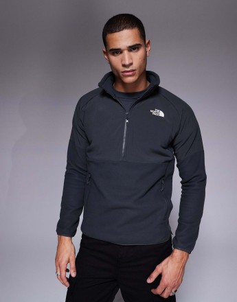 The North Face Glacier heavyweight 1/4 zip fleece in grey