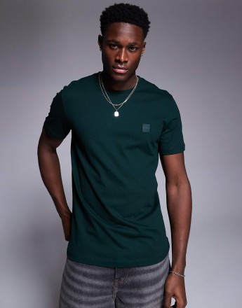 BOSS Orange Tales tonal logo t-shirt relaxed fit in dark green