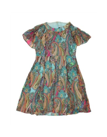Vintage Tommy Hilfiger A-line Dress US 14 XL In Turquoise Paisley