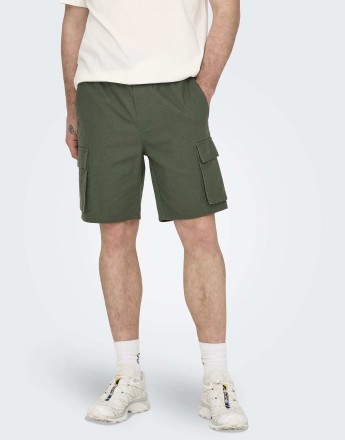 ONLY & SONS Cargo shorts in khaki