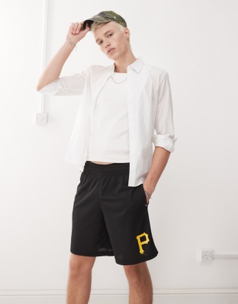 47 Brand Pittsburgh Pirates imprint logo shorts in black