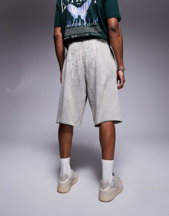 Bershka washed short in grey