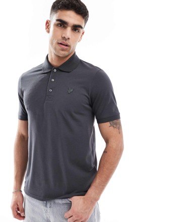 Lyle & Scott superfine polo shirt in gunmetal grey