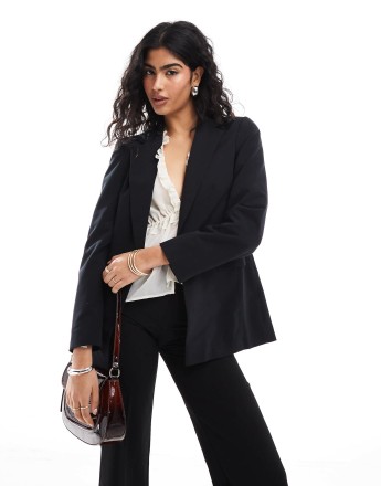 Miss Selfridge essentials edge to edge blazer in black