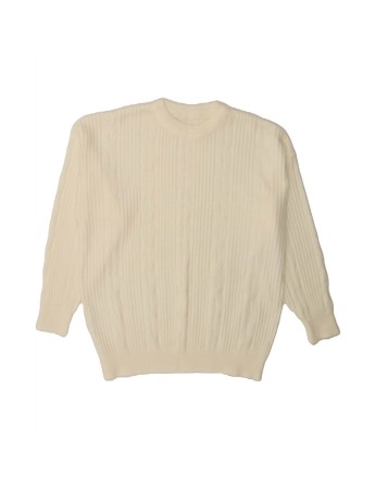 Vintage Crew Neck Jumper Sweater UK 22 3XL In White