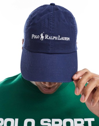 Polo Ralph Lauren script icon logo twill baseball cap in navy
