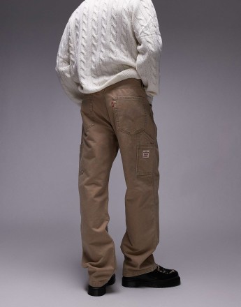 Levi's Workwear capsule 568 loose straight canvas carpenter trousers in beige