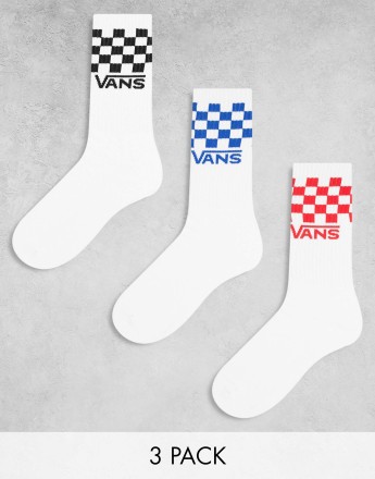 Vans classic crew socks black/blue/red