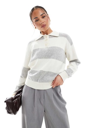 Hunter stripe rugby knit in cream