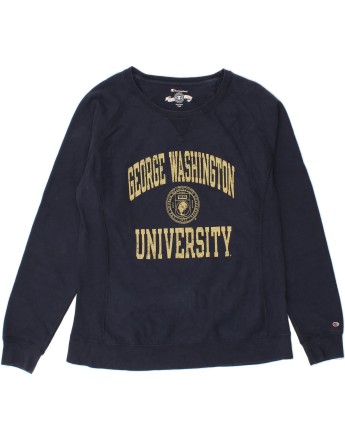 Vintage Champion Size XL Graphic Sweatshirt Jumper in Navy Blue