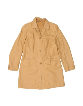 Vintage Leather Coat It 48 XL In Beige