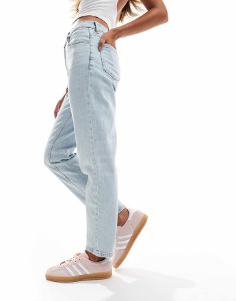 Mango New mom jeans in bleach light blue