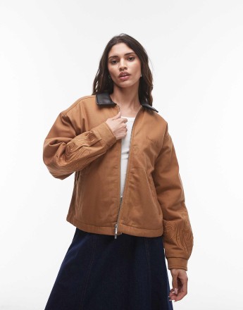 House of Sunny canvas worker jacket in tan