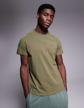 HUGO Bodywear tonal logo t-shirt in dark green