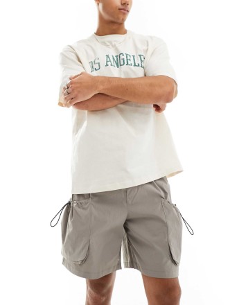 ADPT technical cargo short in beige