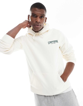 Converse Retro Chuck graphic hoodie in off white