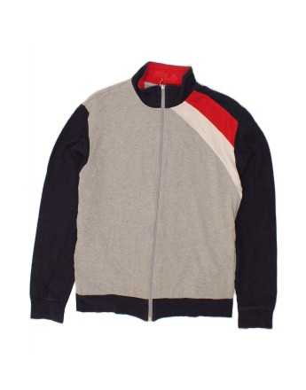 Vintage Fila Tracksuit Top Jacket Large In Grey Colourblock