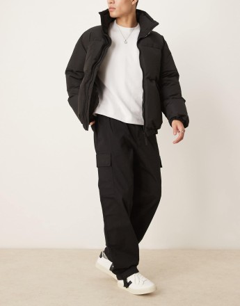 Calvin Klein Jeans straight leg cargo trousers in black