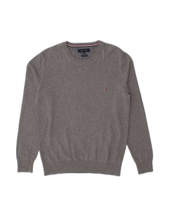 Vintage Tommy Hilfiger Crew Neck Jumper Sweater 2XL In Grey Flecked
