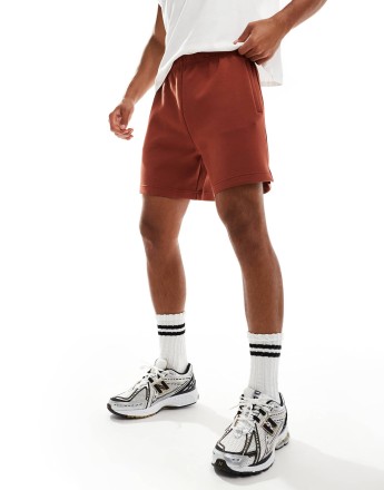 4505 Icon 7 inch quick dry performance fleece sweat shorts in rust