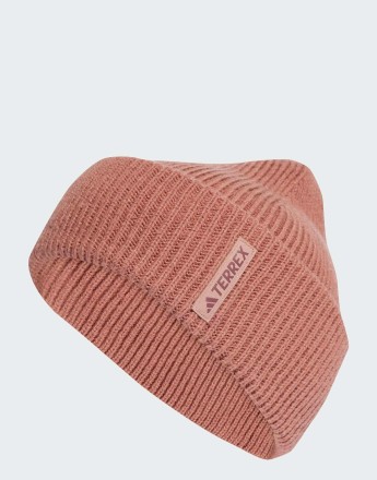adidas Terrex multi beanie in warm clay / burgundy