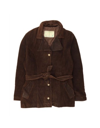 Vintage Suede Overcoat It 46 Large In Brown