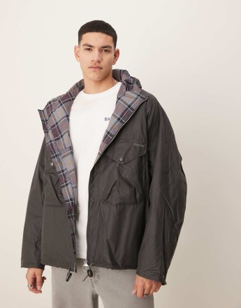 Barbour Utility Sapper wax jacket in charcoal