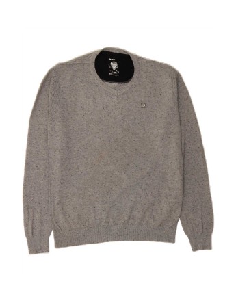 Vintage Diesel V-neck Jumper Sweater XL In Grey Flecked