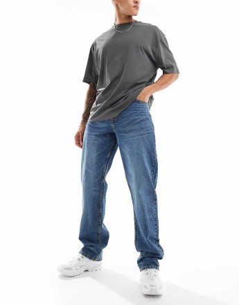 COLLUSION X005 straight leg straight leg jean in midwash blue - MBLUE