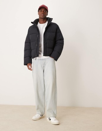 Abercrombie & Fitch ultra puffer jacket in black