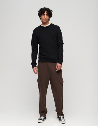 Superdry Essential logo crew sweatshirt in black