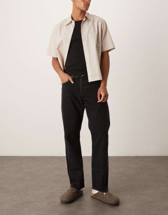 ARKET Ocean loose straight leg jeans in black