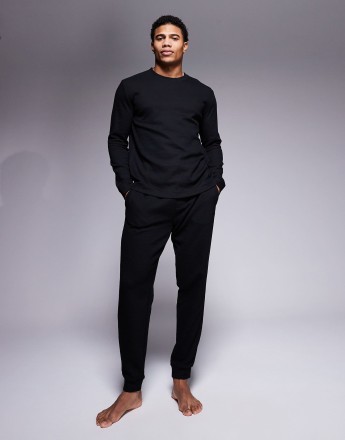 HUGO Bodywear Austin co-ord joggers in black