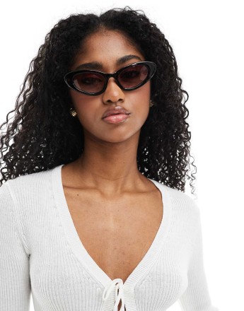 Monki cat eye sunglasses in brown tortoise shell