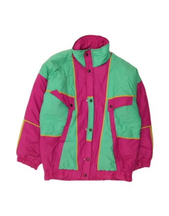 Vintage Padded Jacket UK 40 Large In Pink Colourblock