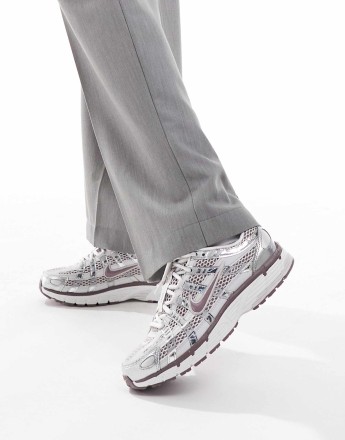 Nike P-6000 unisex trainers in grey and purple