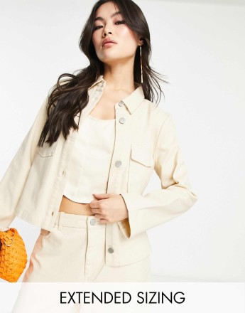 Vero Moda X Joann Van Den Herik utility cropped jacket co-ord in stone