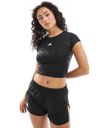 adidas Training Hyperglam t-shirt in black monogram