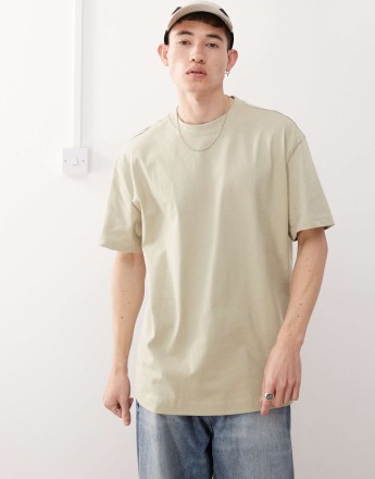 Weekday oversized t-shirt in khaki