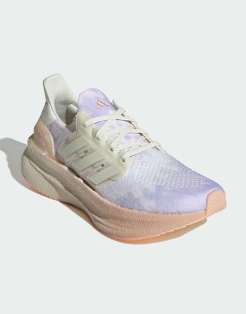 adidas performance Ultraboost 5 tie-dye shoes in warm vanilla / ivory / purple