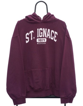 Vintage St Ignace size L hoodie in maroon