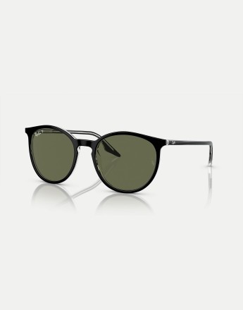Ray-Ban rb2204 phantos polarised sunglasses in black with green lens in black on transparent