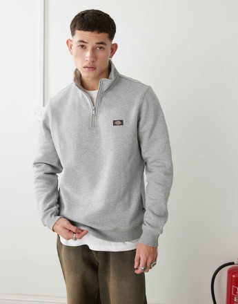 Dickies oakport 1/4 zip sweatshirt in grey